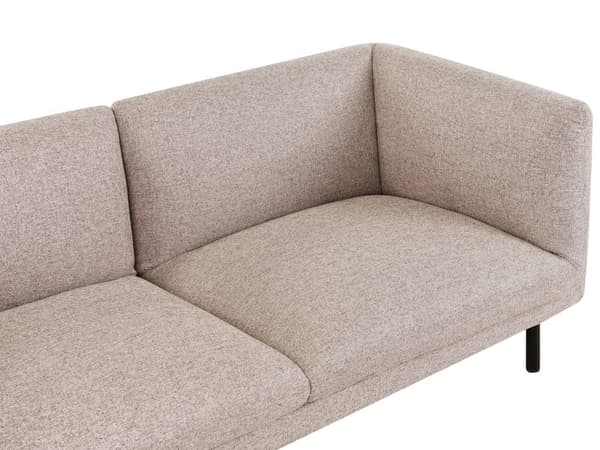 2-personers sofa lysebrun polstret polyester sorte træben stuemøbler