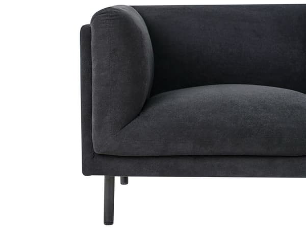 Sort polstret 2-personers sofa med træben til stuen