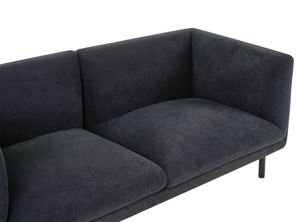 Sort polstret 2-personers sofa med træben til stuen