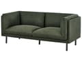 Miniatyrbillede 4 af 10: Grøn polstret 2-personers sofa med træben til stuen