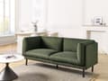 Miniatyrbillede 2 af 10: Grøn polstret 2-personers sofa med træben til stuen