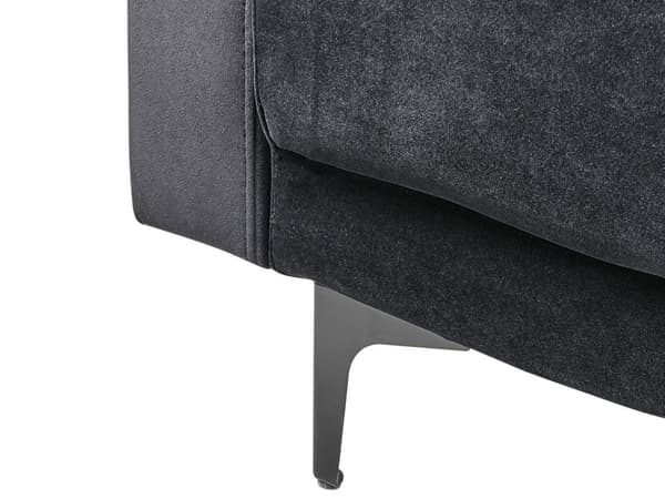 Sovesofa med Chaiselong Sort Velour 4 Personers Sofa L Formet Hjørnesofa Dyb Sofaseng Blød Stofsofa Design Hjørnesovesofa Venstrevendt