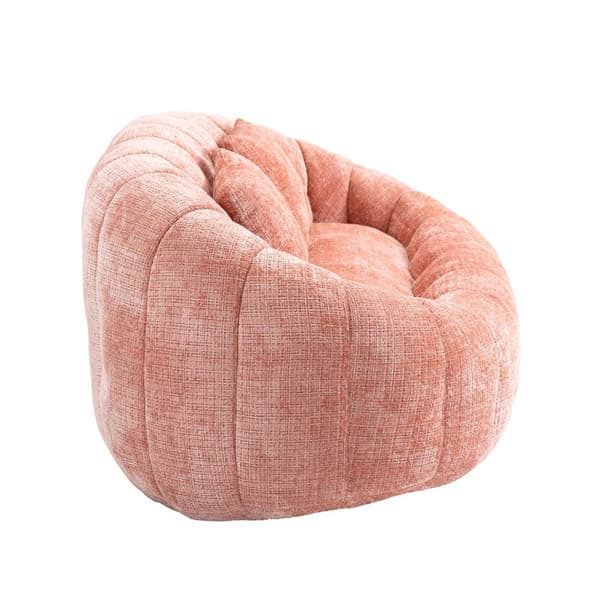 Pink Chenille sækkestol sofa – Komfortabel og holdbar doven liggestol med høj ryg til voksne og børn, indendørs og udendørs brug