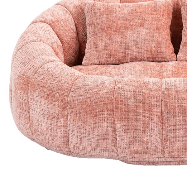 Pink Chenille sækkestol sofa – Komfortabel og holdbar doven liggestol med høj ryg til voksne og børn, indendørs og udendørs brug