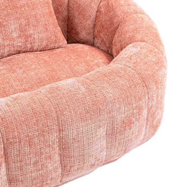 Pink Chenille sækkestol sofa – Komfortabel og holdbar doven liggestol med høj ryg til voksne og børn, indendørs og udendørs brug