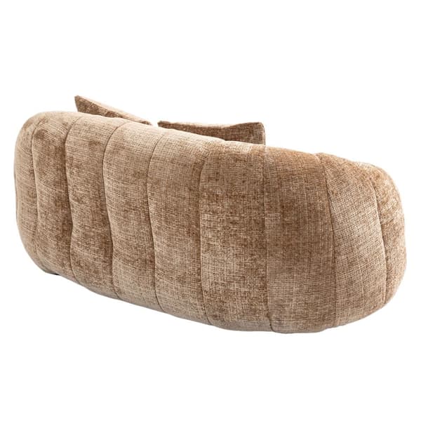 Brun Chenille Bean Chair Sofa – Komfortabel og holdbar doven liggestol med høj ryg til voksne og børn, indendørs og udendørs brug