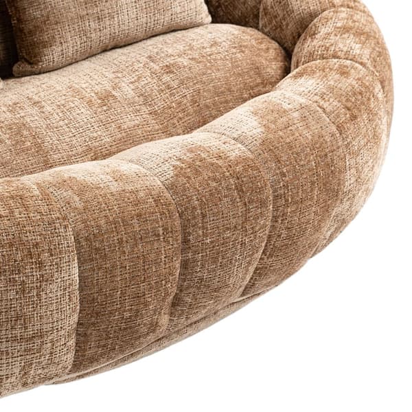 Brun Chenille Bean Chair Sofa – Komfortabel og holdbar doven liggestol med høj ryg til voksne og børn, indendørs og udendørs brug