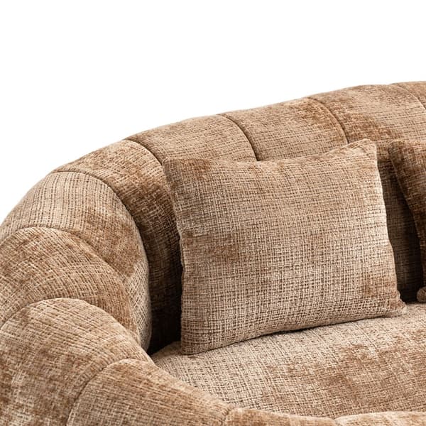 Brun Chenille Bean Chair Sofa – Komfortabel og holdbar doven liggestol med høj ryg til voksne og børn, indendørs og udendørs brug
