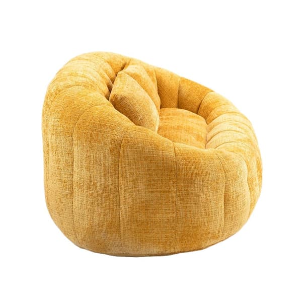 Gul Chenille sækkestol sofa – Komfortabel og holdbar doven liggestol med høj ryg til voksne og børn, indendørs og udendørs brug