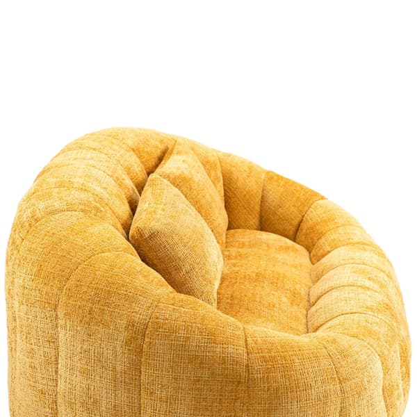 Gul Chenille sækkestol sofa – Komfortabel og holdbar doven liggestol med høj ryg til voksne og børn, indendørs og udendørs brug