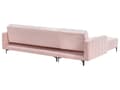 Miniatyrbillede 7 af 11: Sovesofa med Chaiselong Lyserød Velour 4 Personers Sofa L Formet Hjørnesofa Dyb Sofaseng Blød Stofsofa Design Hjørnesovesofa Højrevendt
