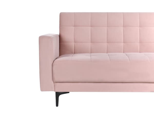 Sovesofa med Chaiselong Lyserød Velour 4 Personers Sofa L Formet Hjørnesofa Dyb Sofaseng Blød Stofsofa Design Hjørnesovesofa Højrevendt