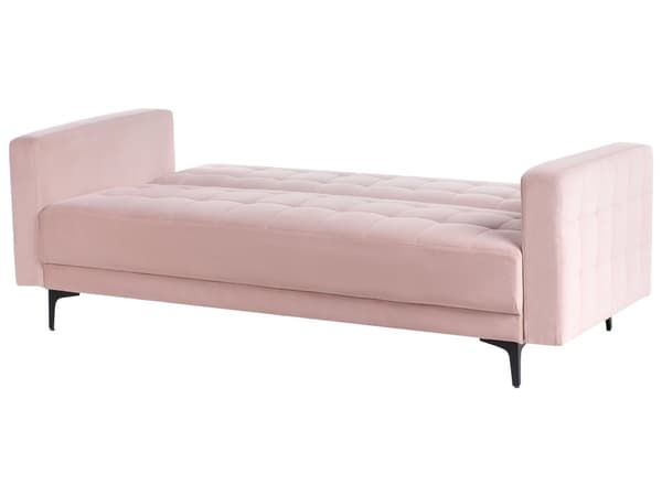 Sovesofa Lyserød Velour 3 Personers Moderne Blød Sofa Sofaseng Tre Personers Designsofa Praktisk Splitback Stofsofa God Liggekomfort