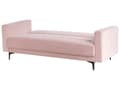 Miniatyrbillede 6 af 11: Sovesofa Lyserød Velour 3 Personers Moderne Blød Sofa Sofaseng Tre Personers Designsofa Praktisk Splitback Stofsofa God Liggekomfort