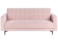 Miniatyrbillede 1 af 11: Sovesofa Lyserød Velour 3 Personers Moderne Blød Sofa Sofaseng Tre Personers Designsofa Praktisk Splitback Stofsofa God Liggekomfort