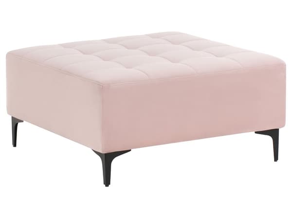 Sovesofa med Chaiselong Lyserød Velour 4 Personers Sofa L Formet Hjørnesofa med Fodskammel Sofaseng Blød Stofsofa Design Hjørnesovesofa