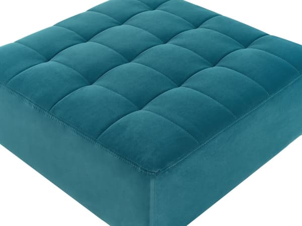 Sovesofa med Chaiselong Blå Velour 4 Personers Sofa L Formet Hjørnesofa med Fodskammel Sofaseng Blød Stofsofa Design Hjørnesovesofa