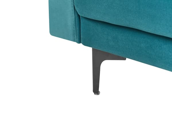 U Sofa med Dobbelt Chaiselong Blå Velour 5 Personers Sovesofa Open End Moderne Tuftet Sofa med Sovefunktion til Stue Indretning