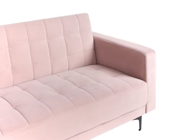 Venstre Hjørnesofa Pastellrosa Fløyel Tufted Stoff Moderne L-formet Modulær 4 Seter L Sjeselong
