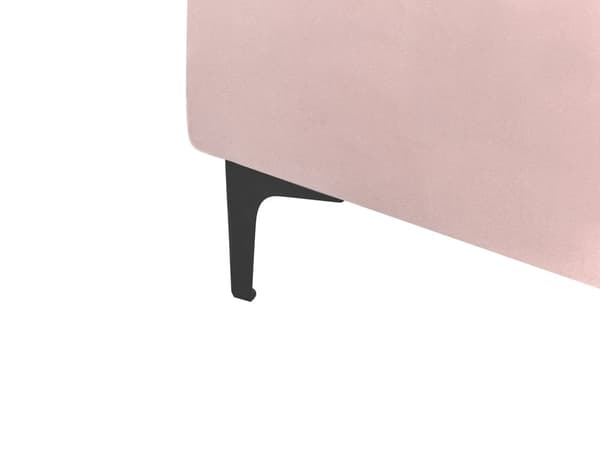 Venstre Hjørnesofa Pastellrosa Fløyel Tufted Stoff Moderne L-formet Modulær 4 Seter L Sjeselong