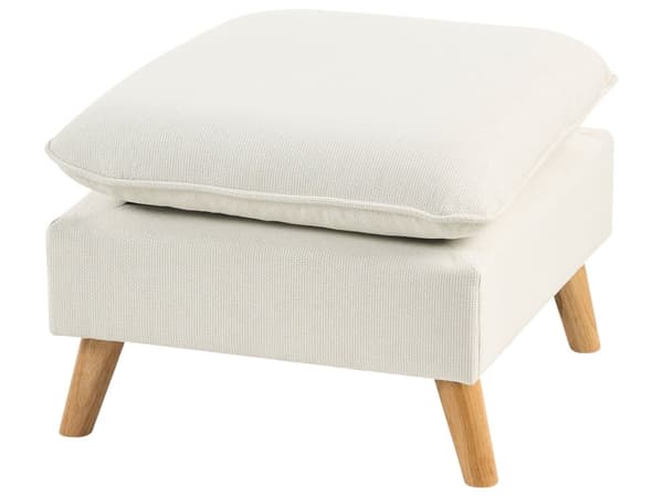 Sofa Hvitt Stoff Polstret med Ottoman Tuftet Polstret Sete med Spredte Puter