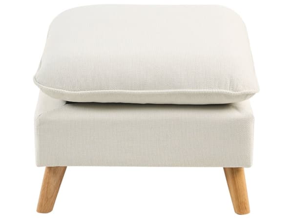 Sofa Hvitt Stoff Polstret med Ottoman Tuftet Polstret Sete med Spredte Puter
