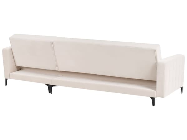 Venstre Hjørnesofa Lys Beige Fløyel Tufted Stoff Moderne L-formet Modulær 4 Seter L Sjeselong