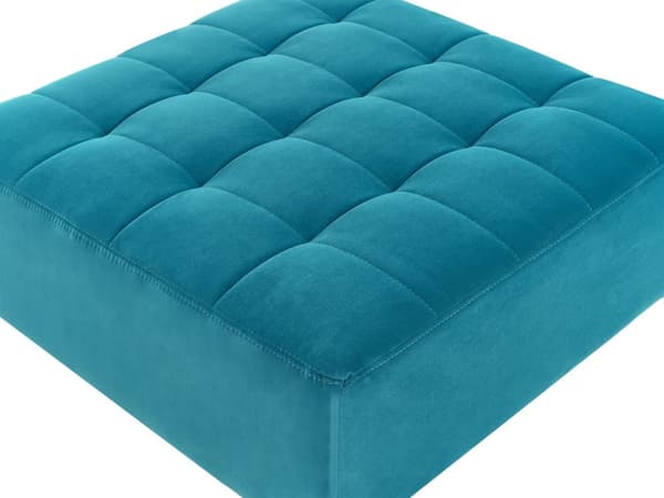 Vendbar Sovesofa med Sjeselong Venstrehånds Hjørnesofa Sjøblå Fløyels Tuftet Stoff Moderne L-formet Modulær 4 Seter med Ottoman Sjeselongue