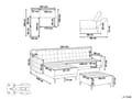 Miniatyrbilde 3 av 11: Vendbar Sovesofa med Sjeselong Høyrehånds Hjørnesofa Lysebeige Fløyels Tuftet Stoff Moderne L-formet Modulær 4 Seter med Ottoman Sjeselongue