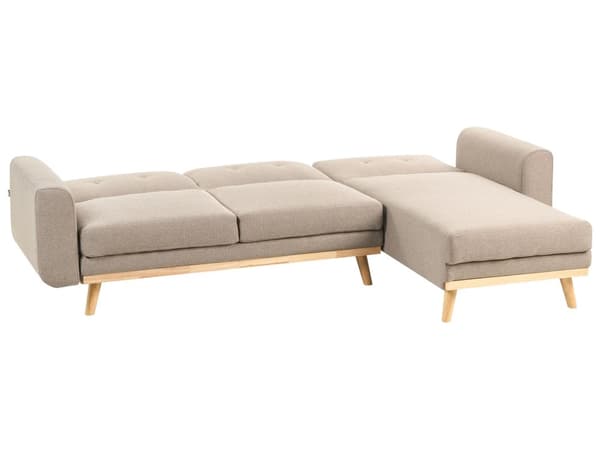 Sovesofa med Chaiselong Lysebrun 3 Personers Sofa L Formet Hjørnesofa Dyb Sofaseng Blød Stofsofa Design Hjørnesovesofa Venstrevendt