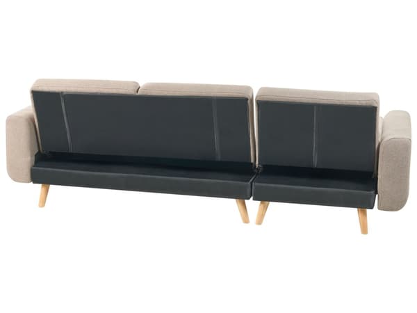 Sovesofa med Chaiselong Lysebrun 3 Personers Sofa L Formet Hjørnesofa Dyb Sofaseng Blød Stofsofa Design Hjørnesovesofa Venstrevendt