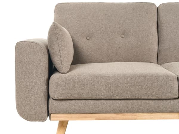 Sovesofa med Chaiselong Lysebrun 3 Personers Sofa L Formet Hjørnesofa Dyb Sofaseng Blød Stofsofa Design Hjørnesovesofa Venstrevendt