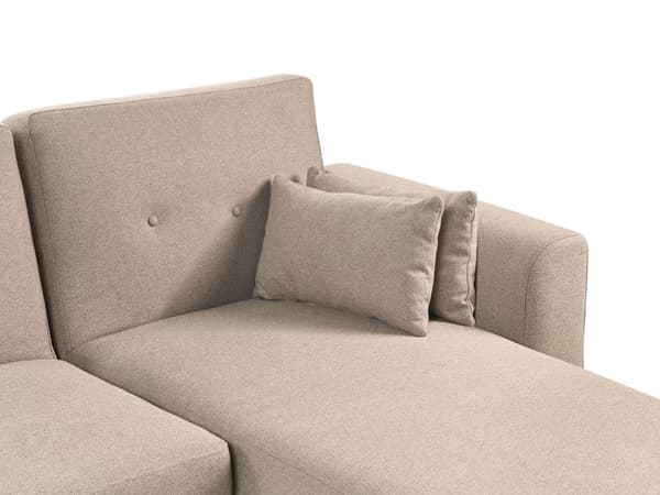 Sovesofa med Chaiselong Lysebrun 3 Personers Sofa L Formet Hjørnesofa Dyb Sofaseng Blød Stofsofa Design Hjørnesovesofa Venstrevendt