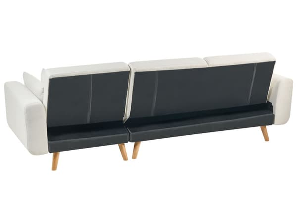 Sovesofa med Chaiselong Hvid 3 Personers Sofa L Formet Hjørnesofa Dyb Sofaseng Blød Stofsofa Design Hjørnesovesofa Venstrevendt