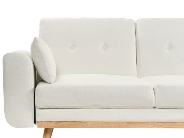 Sovesofa med Chaiselong Hvid 3 Personers Sofa L Formet Hjørnesofa Dyb Sofaseng Blød Stofsofa Design Hjørnesovesofa Venstrevendt