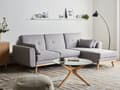 Miniatyrbillede 2 af 11: Sovesofa med Chaiselong Grå 3 Personers Sofa L Formet Hjørnesofa Dyb Sofaseng Blød Stofsofa Design Hjørnesovesofa Venstrevendt
