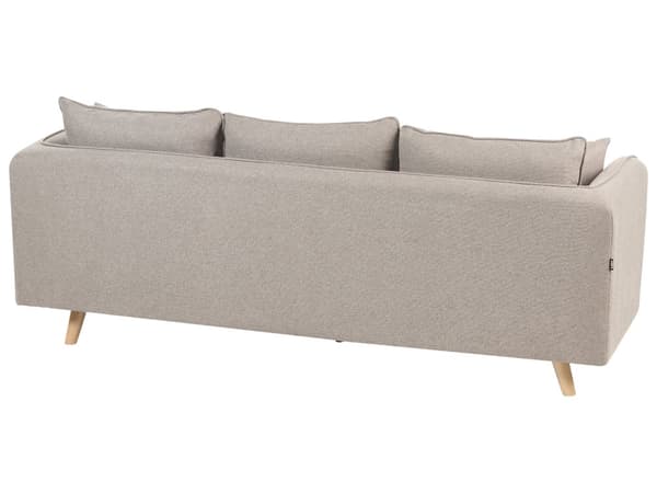 Sofa Lysebrun Polyester 3 Personers Tyk Polstret Dyb Blød Stofsofa med Fodskammel til Stuen Moderne Inspiration Stue Møbel Moderne