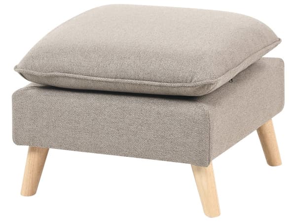 Sofa Lysebrun Polyester 3 Personers Tyk Polstret Dyb Blød Stofsofa med Fodskammel til Stuen Moderne Inspiration Stue Møbel Moderne