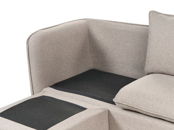 Sofa Lysebrun Polyester 3 Personers Tyk Polstret Dyb Blød Stofsofa med Fodskammel til Stuen Moderne Inspiration Stue Møbel Moderne