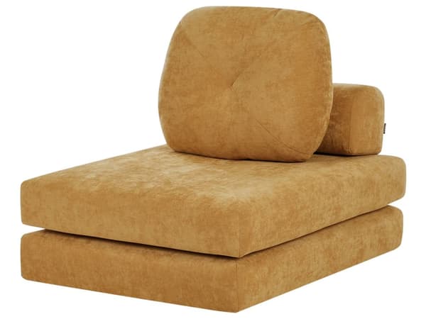 Sofa puf liggende gul polstret sofa til stuen værelse med sovefunktion pude aftagelige pudebetræk moderne design
