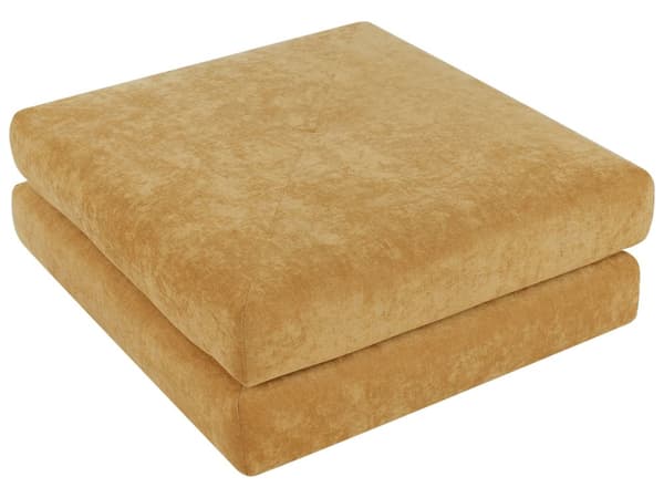 Sofa puf liggende gul polstret sofa til stuen værelse med sovefunktion pude aftagelige pudebetræk moderne design
