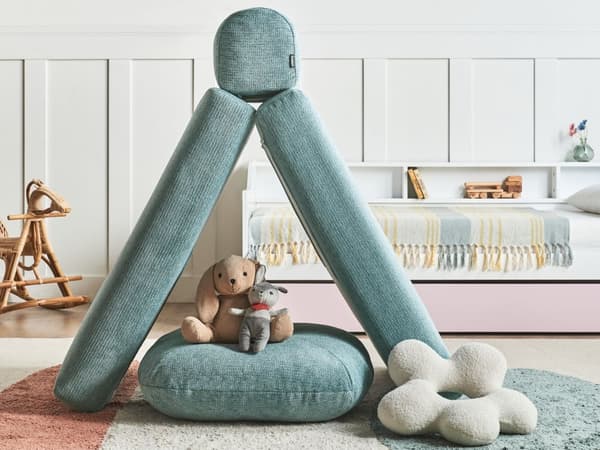 Sofa puf liggende mintgrøn polstret sofa til stuen værelse med sovefunktion pude aftagelige pudebetræk moderne design