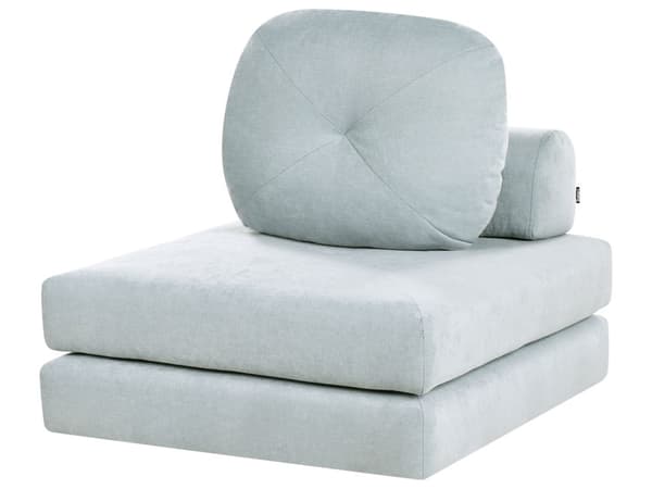 Sofa puf liggende lyseblå polstret sofa til stuen værelse med sovefunktion pude aftagelige pudebetræk moderne design