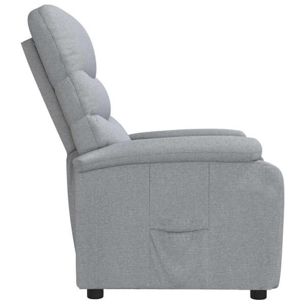 vidaXL Reclinerfåtölj ljusgrå tyg