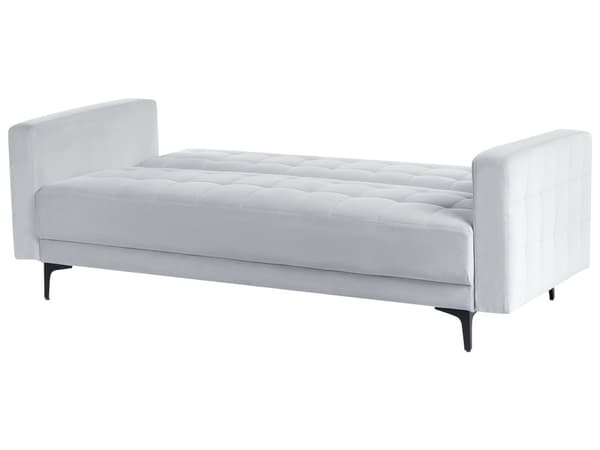 Sovesofa Lysegrå Velour 3 Personers Moderne Blød Sofa Sofaseng Tre Personers Designsofa Praktisk Splitback Stofsofa God Liggekomfort