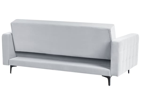 Sovesofa Lysegrå Velour 3 Personers Moderne Blød Sofa Sofaseng Tre Personers Designsofa Praktisk Splitback Stofsofa God Liggekomfort