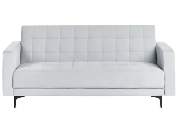Sovesofa Lysegrå Velour 3 Personers Moderne Blød Sofa Sofaseng Tre Personers Designsofa Praktisk Splitback Stofsofa God Liggekomfort