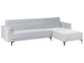 Miniatyrbillede 5 af 11: Sovesofa med Chaiselong Lysegrå Velour 4 Personers Sofa L Formet Hjørnesofa Sofaseng Blød Stofsofa Design Hjørnesovesofa Venstrevendt
