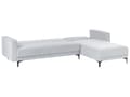 Miniatyrbillede 6 af 11: Sovesofa med Chaiselong Lysegrå Velour 4 Personers Sofa L Formet Hjørnesofa Sofaseng Blød Stofsofa Design Hjørnesovesofa Venstrevendt