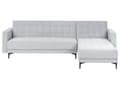 Miniatyrbillede 1 af 11: Sovesofa med Chaiselong Lysegrå Velour 4 Personers Sofa L Formet Hjørnesofa Sofaseng Blød Stofsofa Design Hjørnesovesofa Venstrevendt